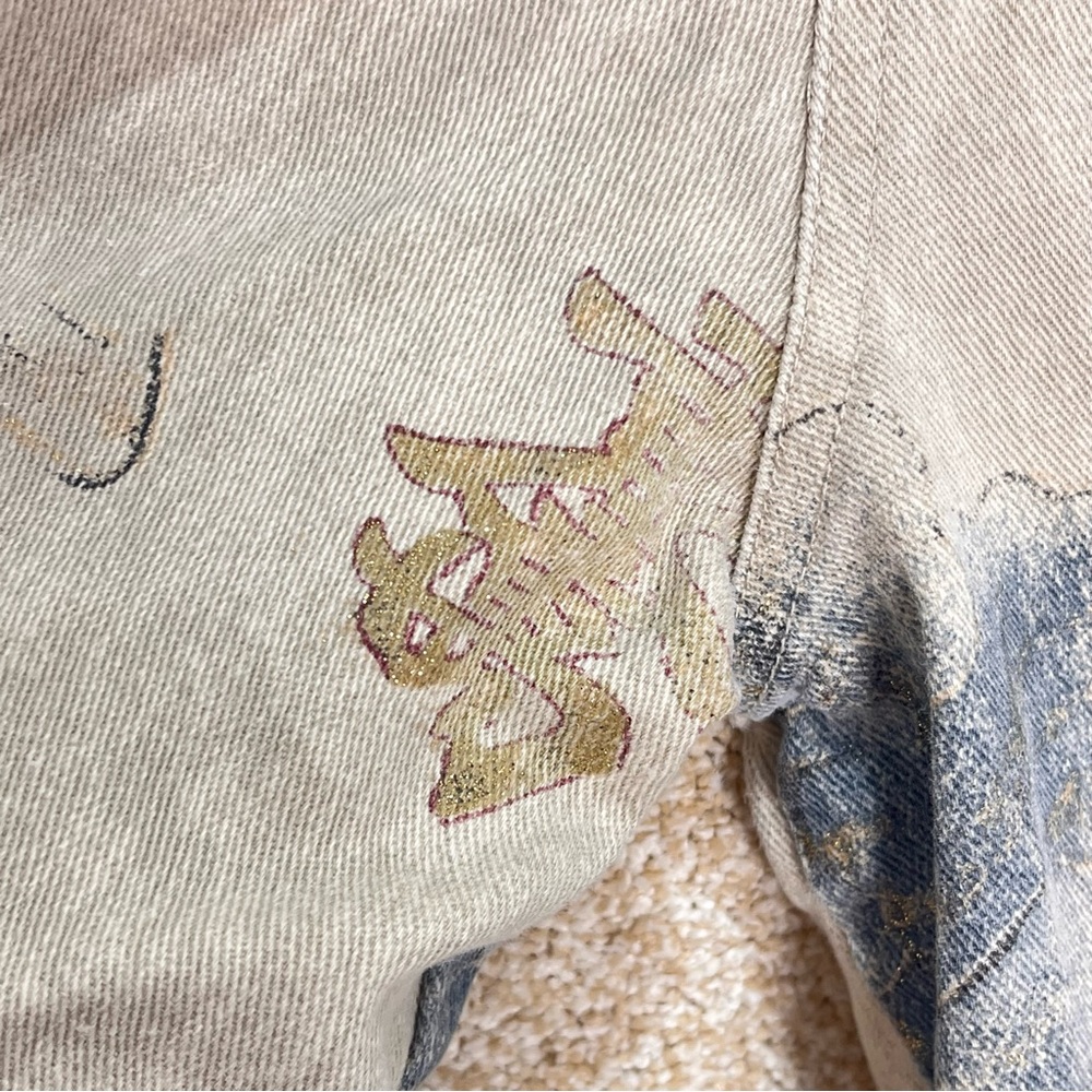 Vintage Denim Jacket Button Down Front Pockets Un… - image 7